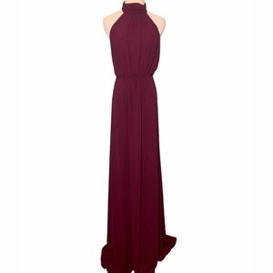 Show Me Your MuMu Burgundy Halter Maxi Dress